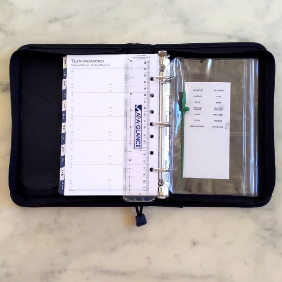 NWOT. Vintage Cambridge Leather At-A-Glance Organizer/Planner w/Zippered Closure - Picture 9 of 9